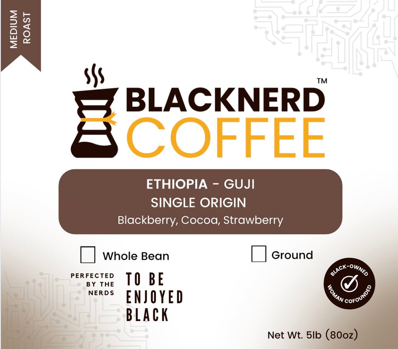 Ethiopia Guji Single Origin - Medium Roast - Whole Bean Coffee (5lb Bulk)