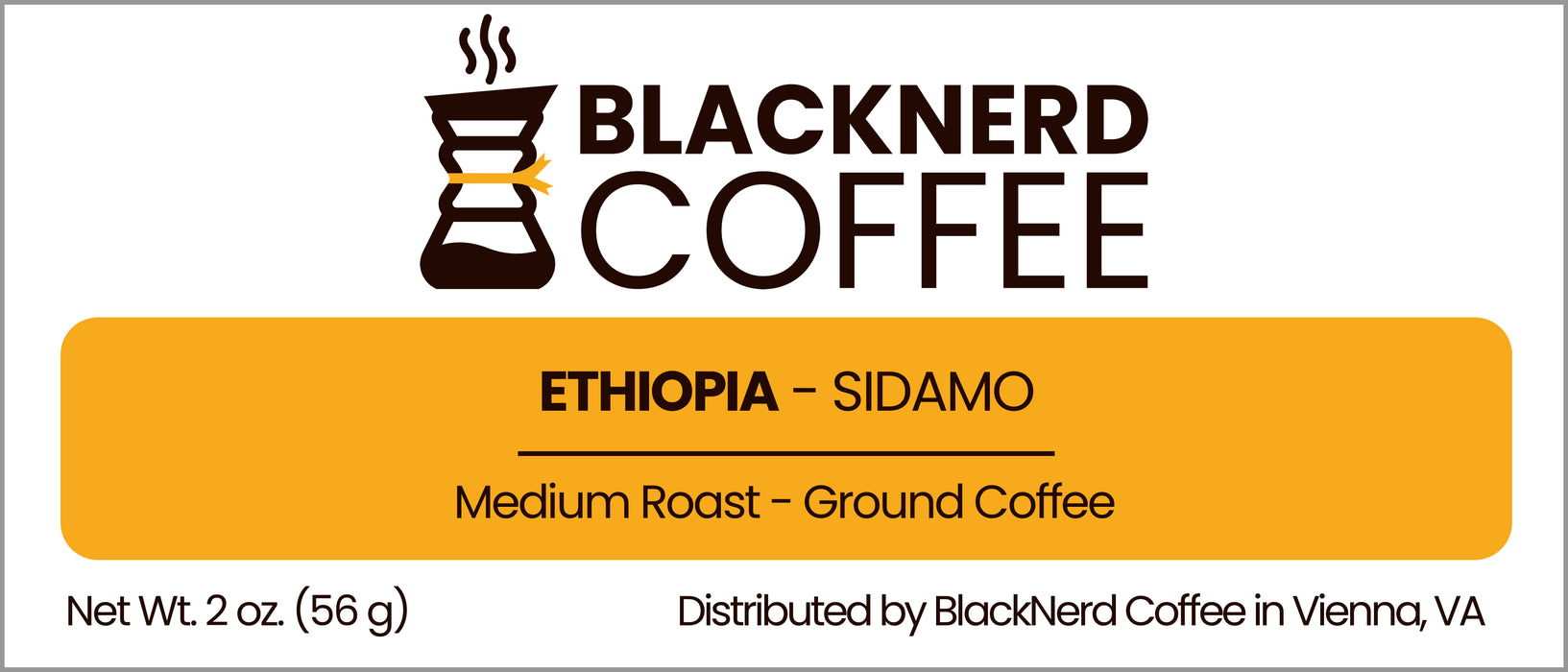 Ethiopia Sidamo - Medium Roast - Ground - 2oz Mini