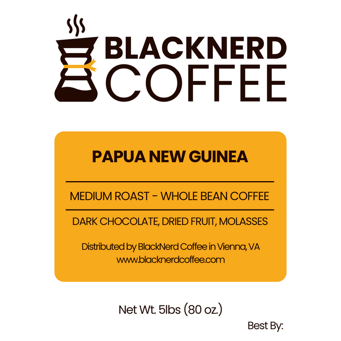 Papua New Guinea - Single Origin - Medium Roast - Whole Bean Coffee (5lb Bulk)